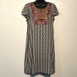 COLLECTIVE CONCEPTS tribal design black dress